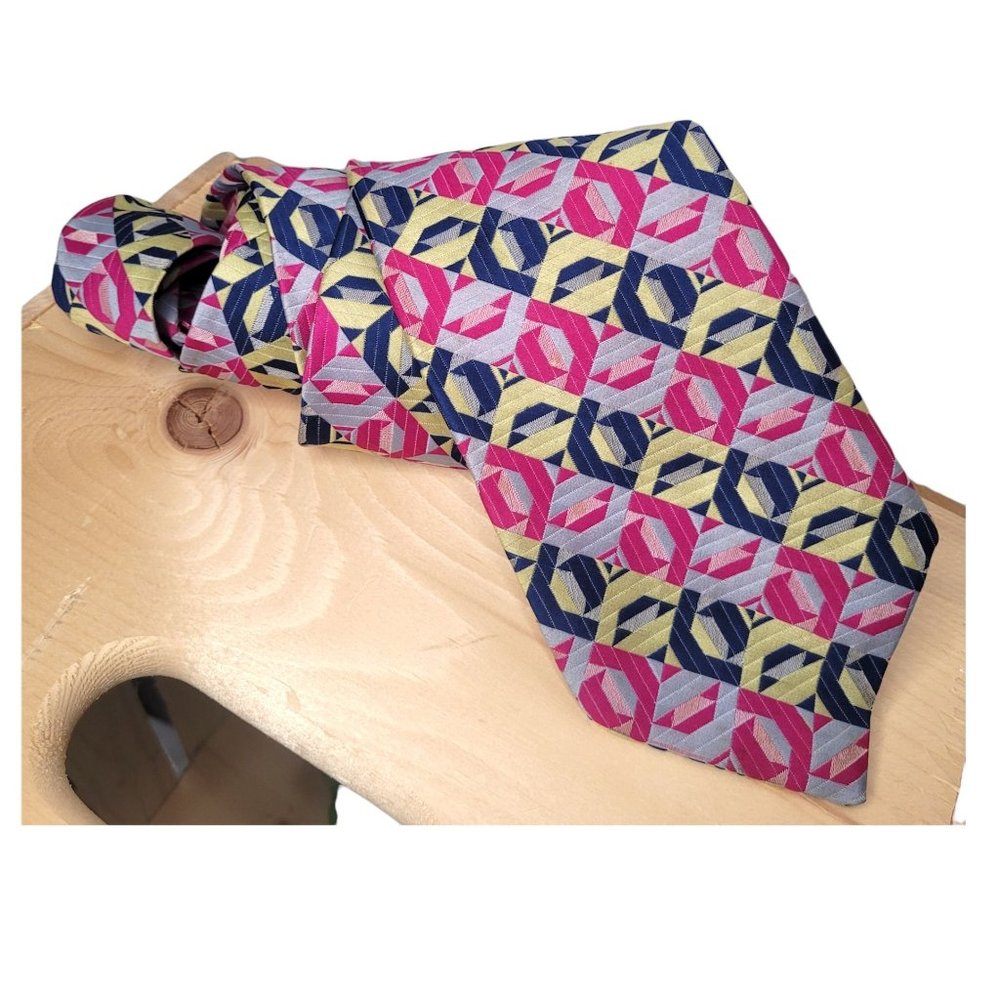 Vtg 70s Funky Pink Neck Tie